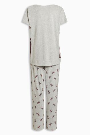Grey Jersey Moose Print Pyjamas